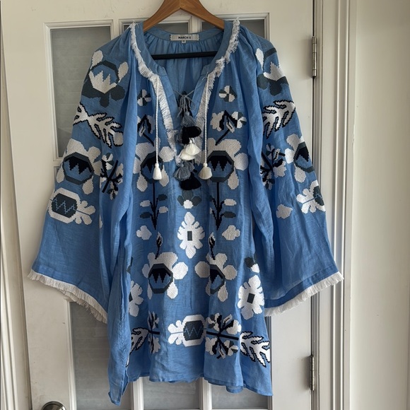 Eleven March 11 Dress 100% Linen XS 
Pullover Mini Boho Travel Pockets - Picture 6 of 14